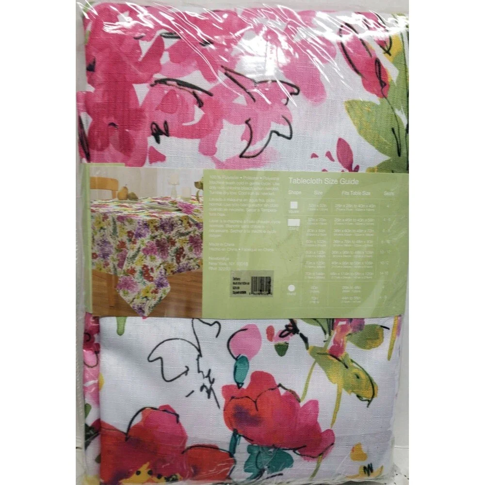 Printed Fabric Tablecloth, 60